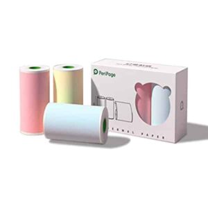 F2C 3 Receipt Color Rolls Thermal Printing Paper 57x15 mm/ 2.17x1.18 Inch Photo Paper Clear Printing for PeriPage A6 Pocket Mini Thermal Printer